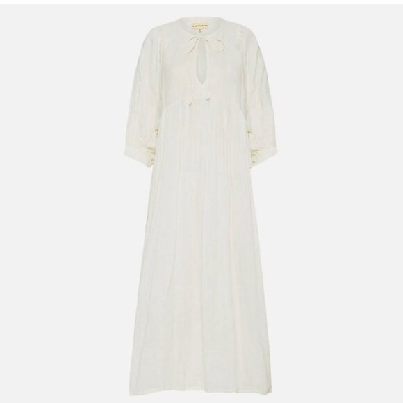Daughters of India Kyra Midi Dress  White Gauze Cotton XS - Picture 1 of 10